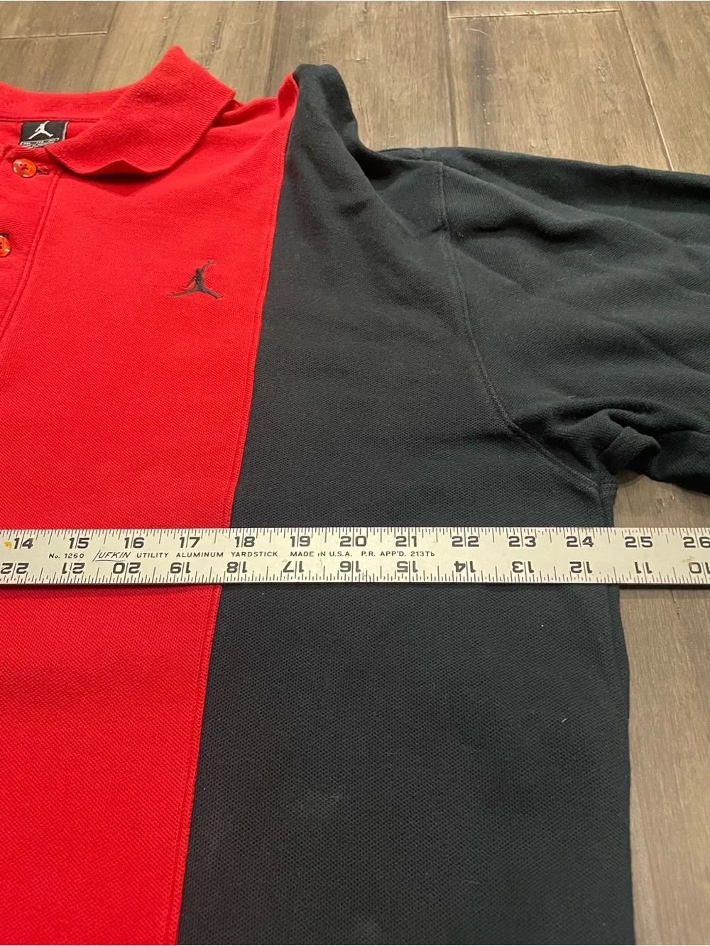 Jordan Jumpman XXL Red Black Colorblock Polo Shirt Vintage Y2K Basketball
